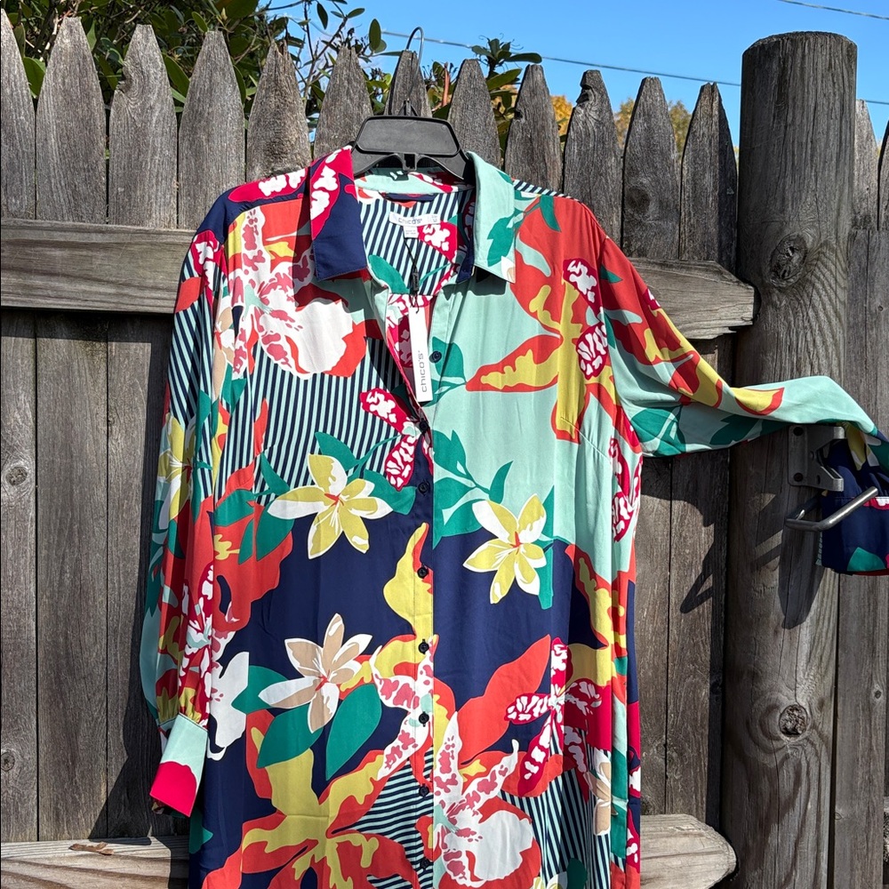 Chico’s 3.5P (18P) medieval blue maxi dress. NWT!! - Picture 2 of 8